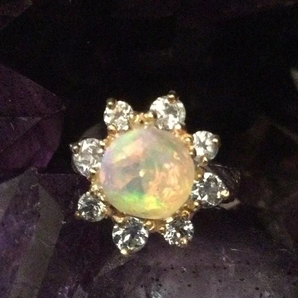 Unbelievable Genuine Natural Fiery Opal Ring - Picture 3 of 10